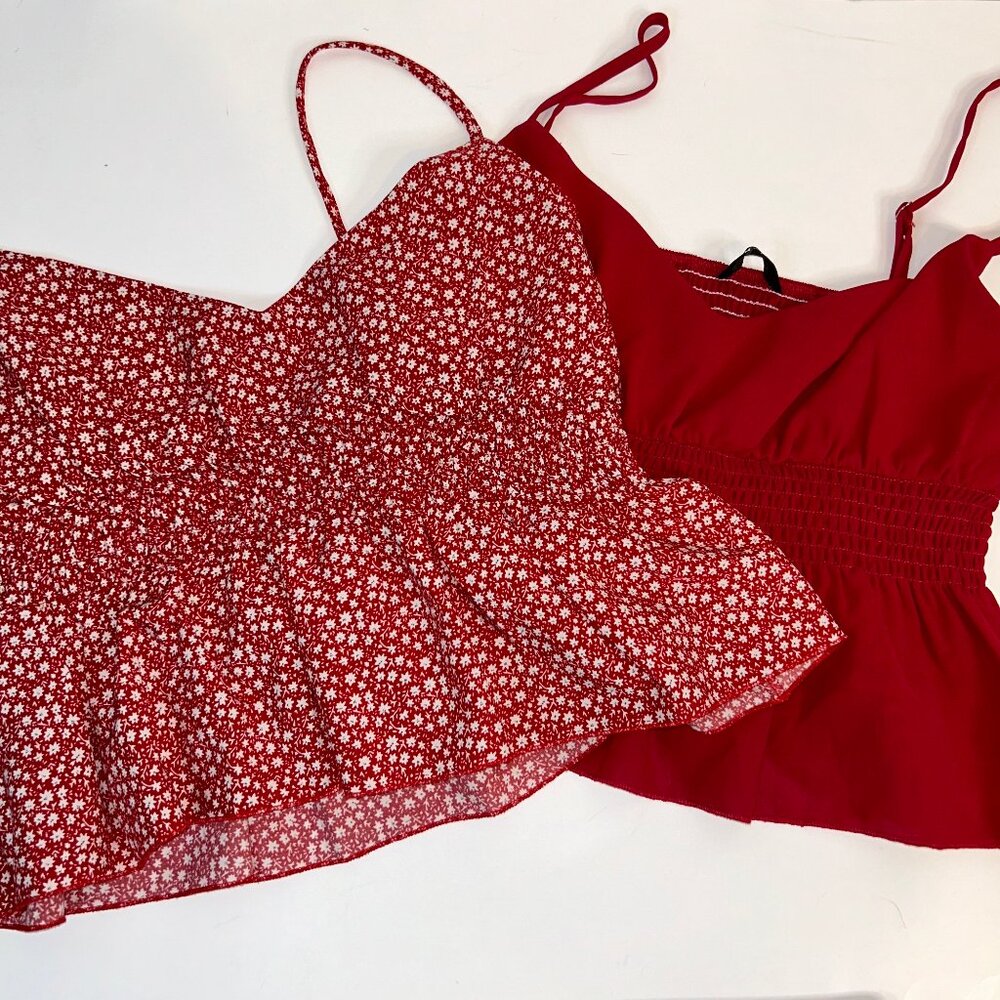 SHEIN 2-Pack Cropped Flowy Tank Tops Sz Large